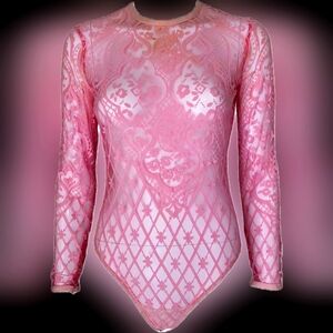 Vintage GIANNI VERSACE COUTURE Runway 1994 SHEER BODYSUIT SIZE 42
